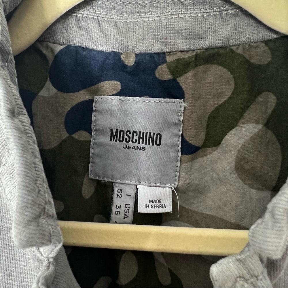 Moschino Men’s Blazer Canvas Cotton Linen Jacket Blazer Coat Gray Unique XL *S - Picture 4 of 12